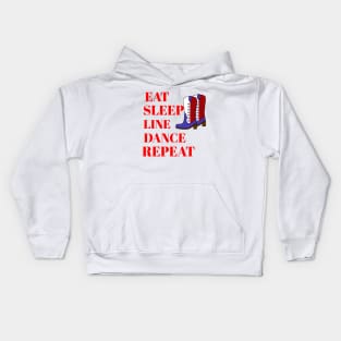 EAT Sleep Line Dance Repeat Kids Hoodie